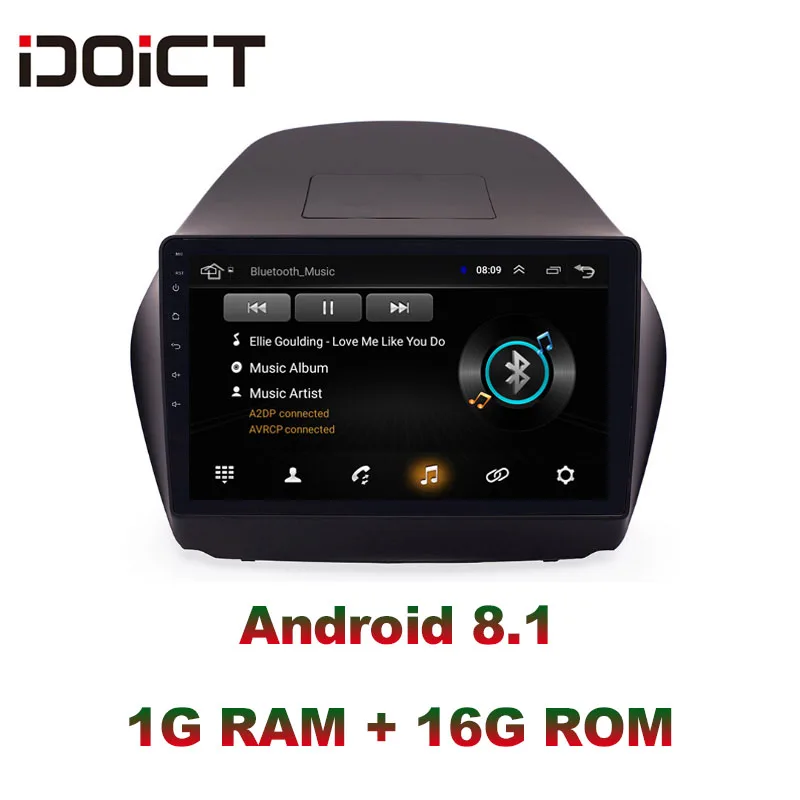 Автомобильный DVD-плеер IDOICT Android 8 1 2 ГБ + 32 GPS-навигация мультимедиа для Hyundai ix35 Radio