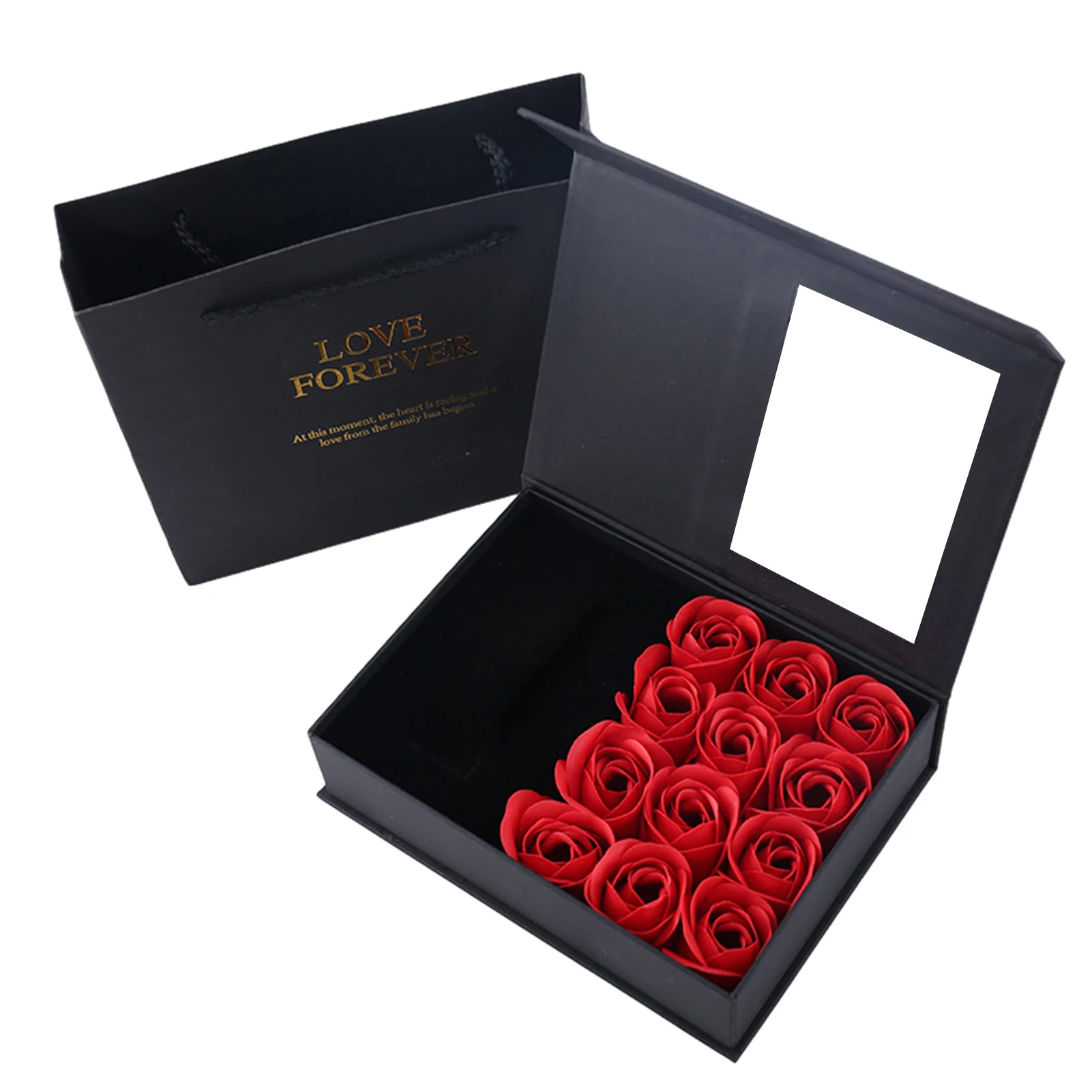 

Real Love Rose Jewelry Box Holder Immortal Flowers Forever Blossom Wedding Ring Earrings Necklace Valentine's Day Gift Box Set