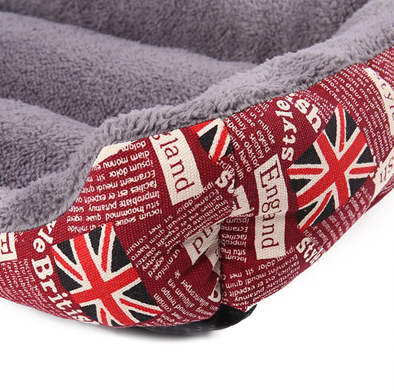 Короткая плюшевая супермягкая кровать для собаки с рисунком флага Конура