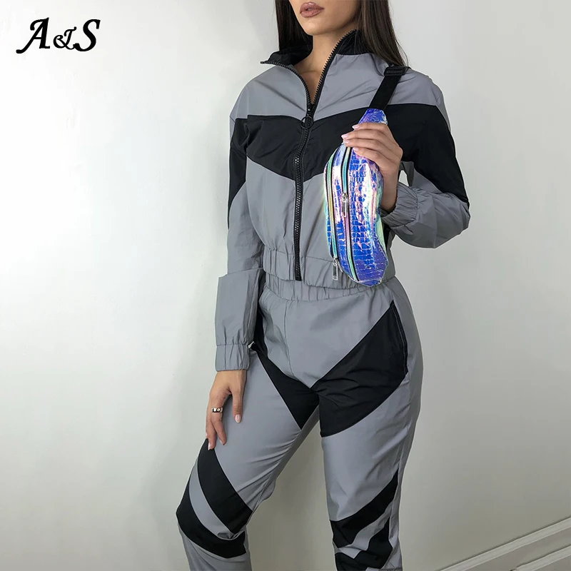 Светоотражающие Брюки для женщин брюки карго спортивный костюм джоггеры