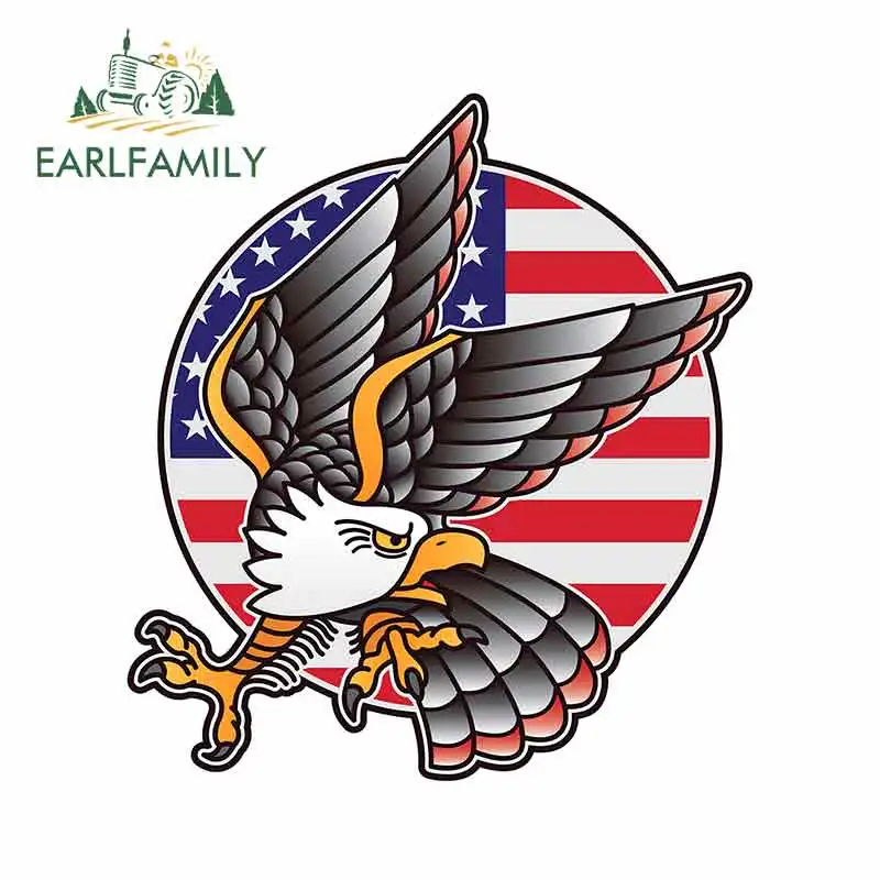 

EARLFAMILY 13 см x 12,1 см для американского флага орла красивая наклейка водонепроницаемые виниловые автомобильные наклейки подходит для украшени...