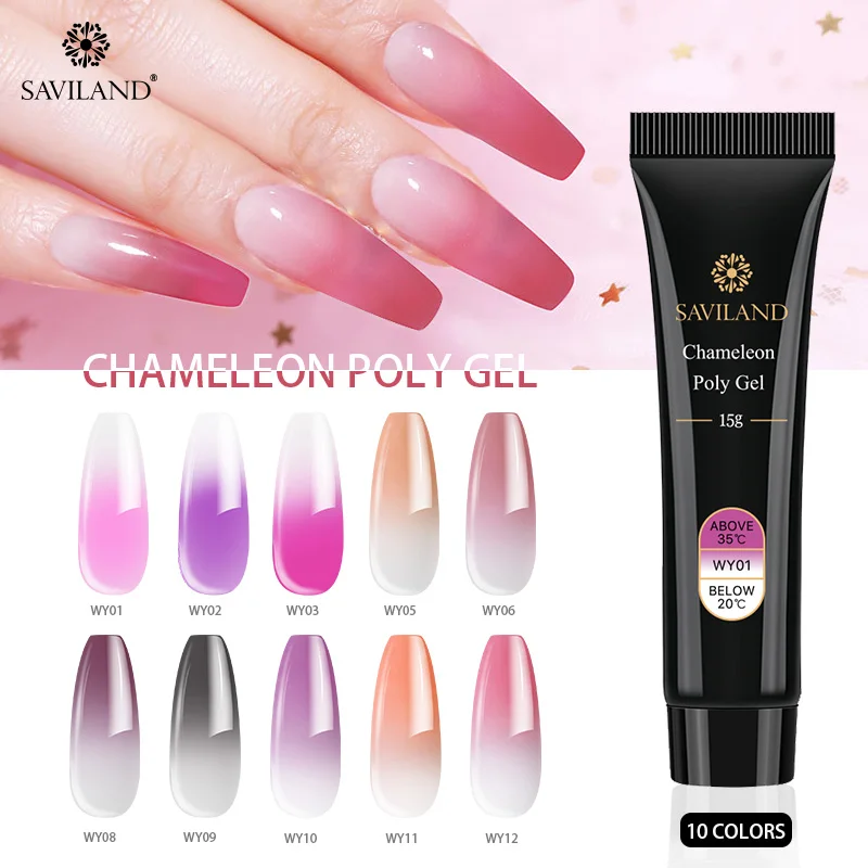 Saviland 15ml Thermal Poly Extension UV Nail Gel Varnish Builder Camouflage LED Hard Acrylic Building | Красота и здоровье