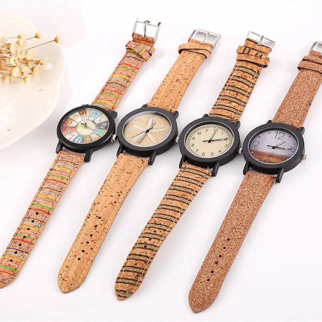 

New Flower Surface Wood Grain Leather Watch Men's Quartz Sports Watch Fashion Men and Women Clock High Quality Wrist Watch