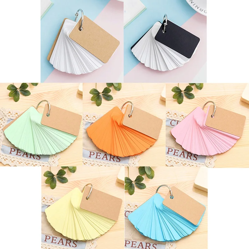 

1PC NEW Empty Page Blank Kraft Paper 90 Pages Notepad Word Study Card Portable Memo Pad Loose Leaf Notes DIY Notepad