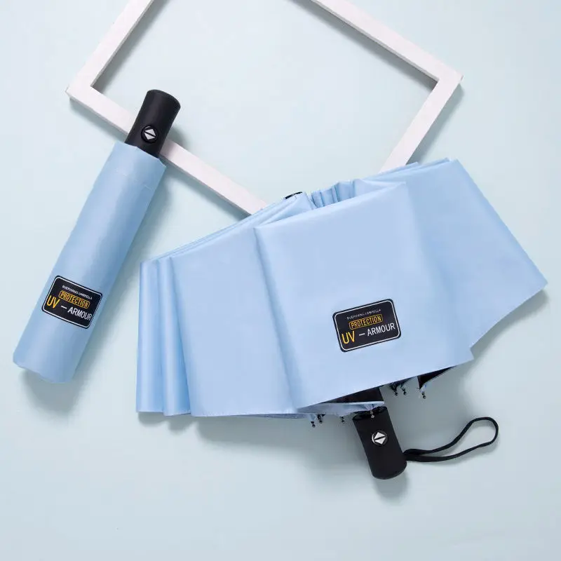 

Umbrella folding automatic sunshade female sunny rain dual purpose student small fresh sun umbrella anti ultraviolet sunscreen