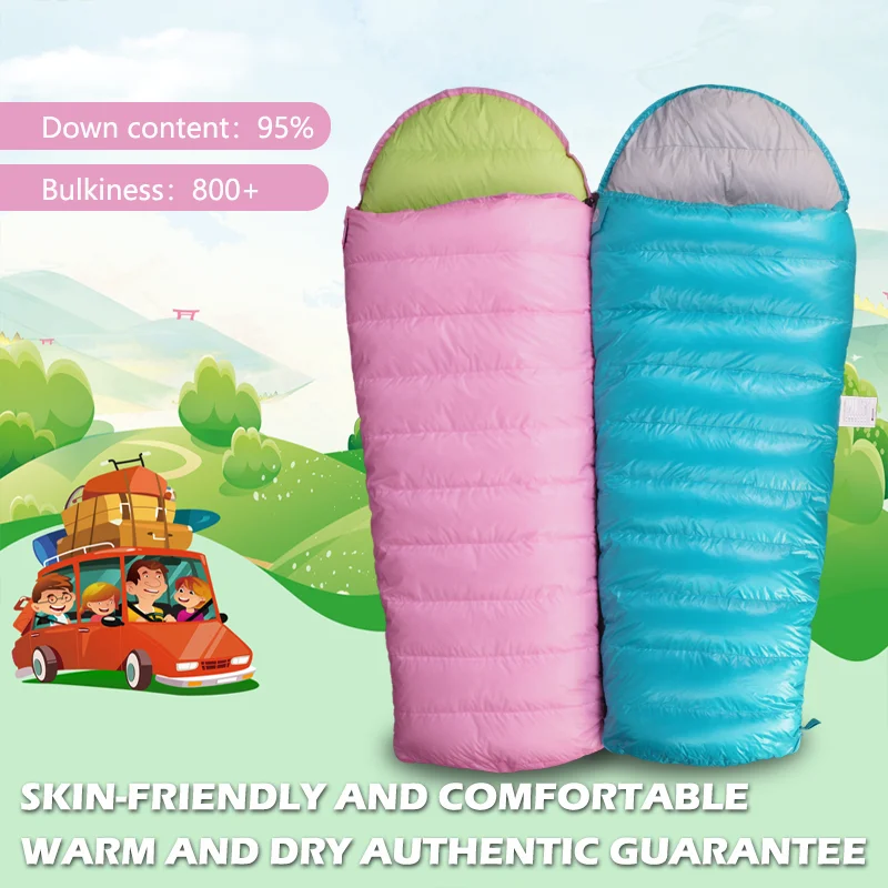 AEGISMAX KID Series Outdoor camping Nylon Urltra-light keep warm Goose Down children Spring and Autumn Sleeping Bag | Спорт и