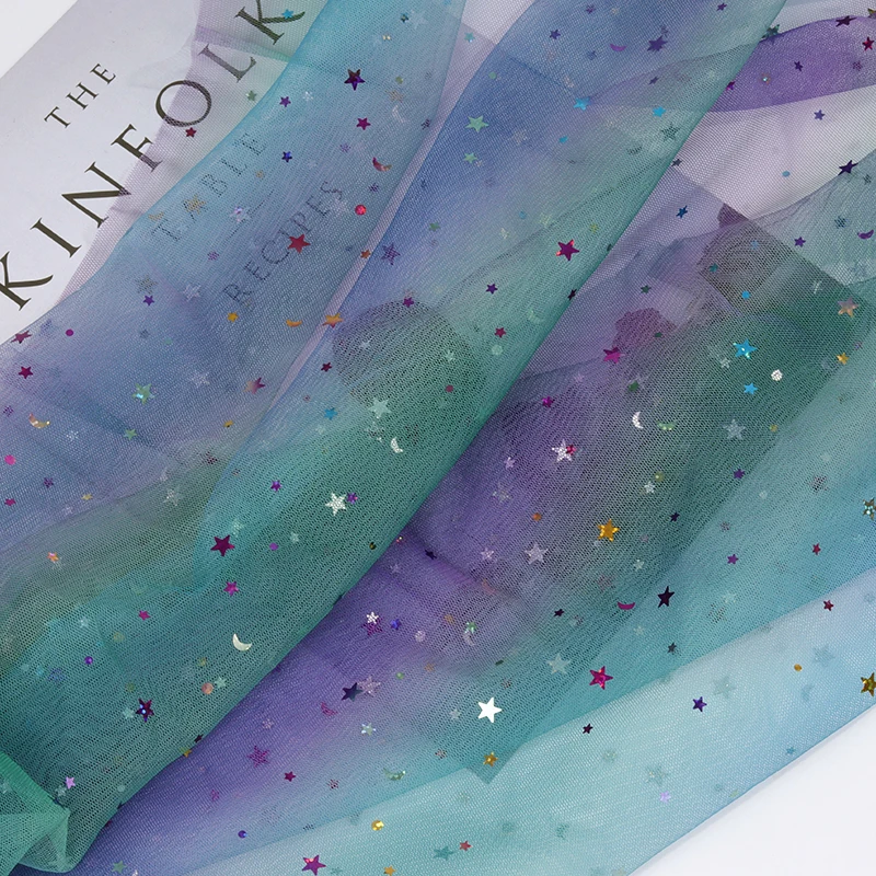 Лазерная блестящая ткань сетка разноцветная декоративная марля для свадебного