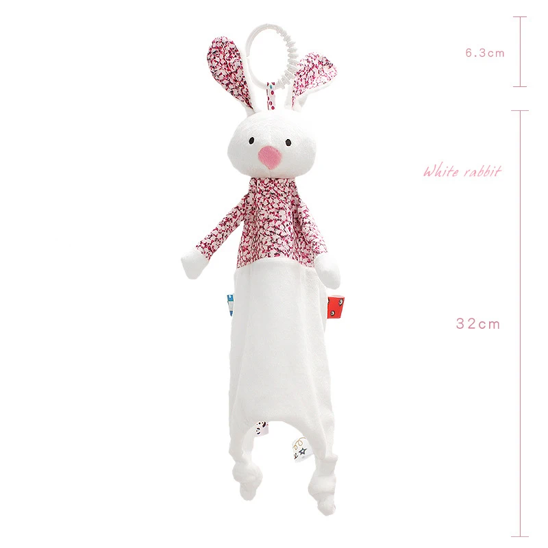 

2021 Towel Infant Animal Soothe Appease Towel Soft Soothe Towel with Rattle Rabbit Monkey Bear Stuffed Comforting Toys Gift
