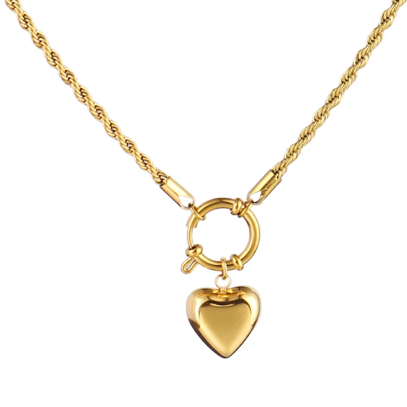 Ожерелье из нержавеющей стали длинная цепочка ожерелье для женщин поворотная с