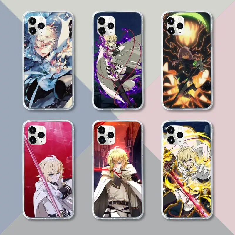 

Owari no seraph mikaela anime Phone Case Transparent soft For iphone 12 11 13 7 8 6 s plus x xs xr pro max mini