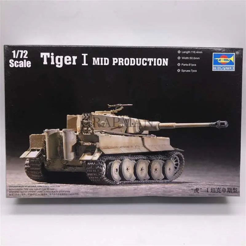 

1:72 Вторая мировая война Немецкий Тигр 1 среднего типа Военная сборка модель бронированные транспортные средства 07243