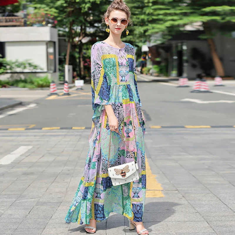 

Didabole Designer Runway New Loose Long Dress Bohemian High Quality Women'S Fashion Vintage Elegant Party Casual Printed Dresses