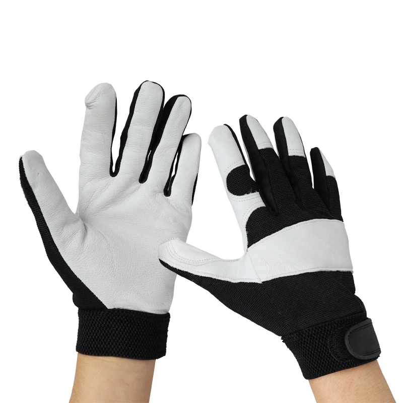 Защитные перчатки QIANGLEAF зимние противоударные рабочие из овечьей кожи