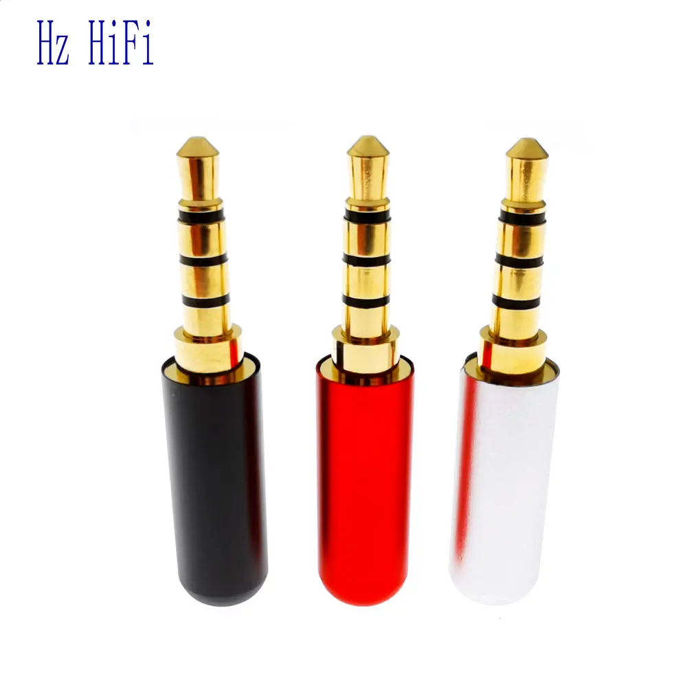 5 шт. позолоченный 3 стерео 4 полюсный штекер аудио разъем припоя мм/1/8