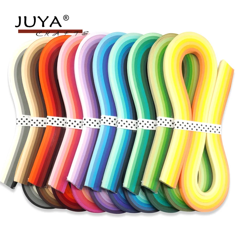 Juego de tiras de papel multicolor JUYA, 60 colores, 10 paquetes de 54cm de longitud, 3mm/5mm/7mm/10mm disponibles-0