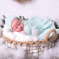 photography newborn set newborn size hat and stretch wrap accessories baby boy girl bonnet wrap for photo shoot