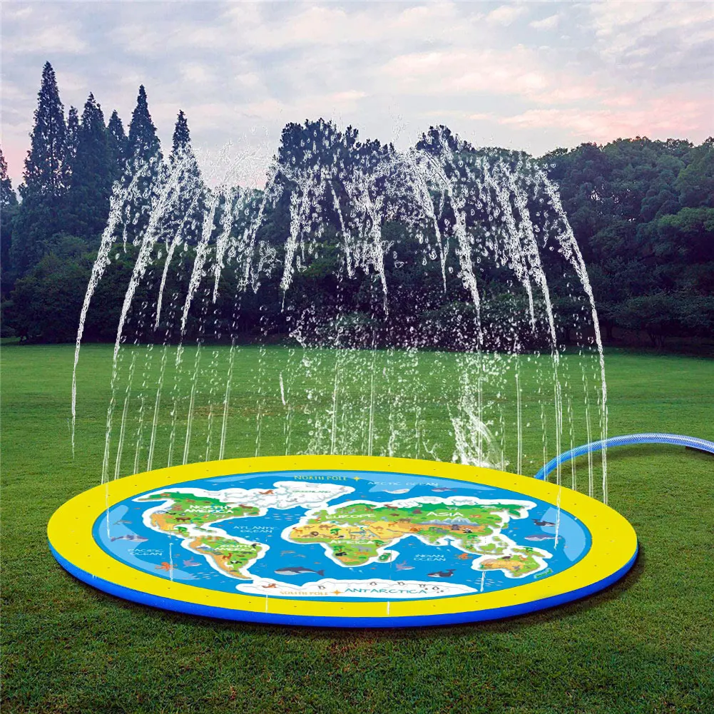 

Sprinkler and Splash Mat Kids Sprinkler Toy Outdoor 3-in-1 Sprinkler Children Splash Pad for Boys Girls Outdoor Water Fun