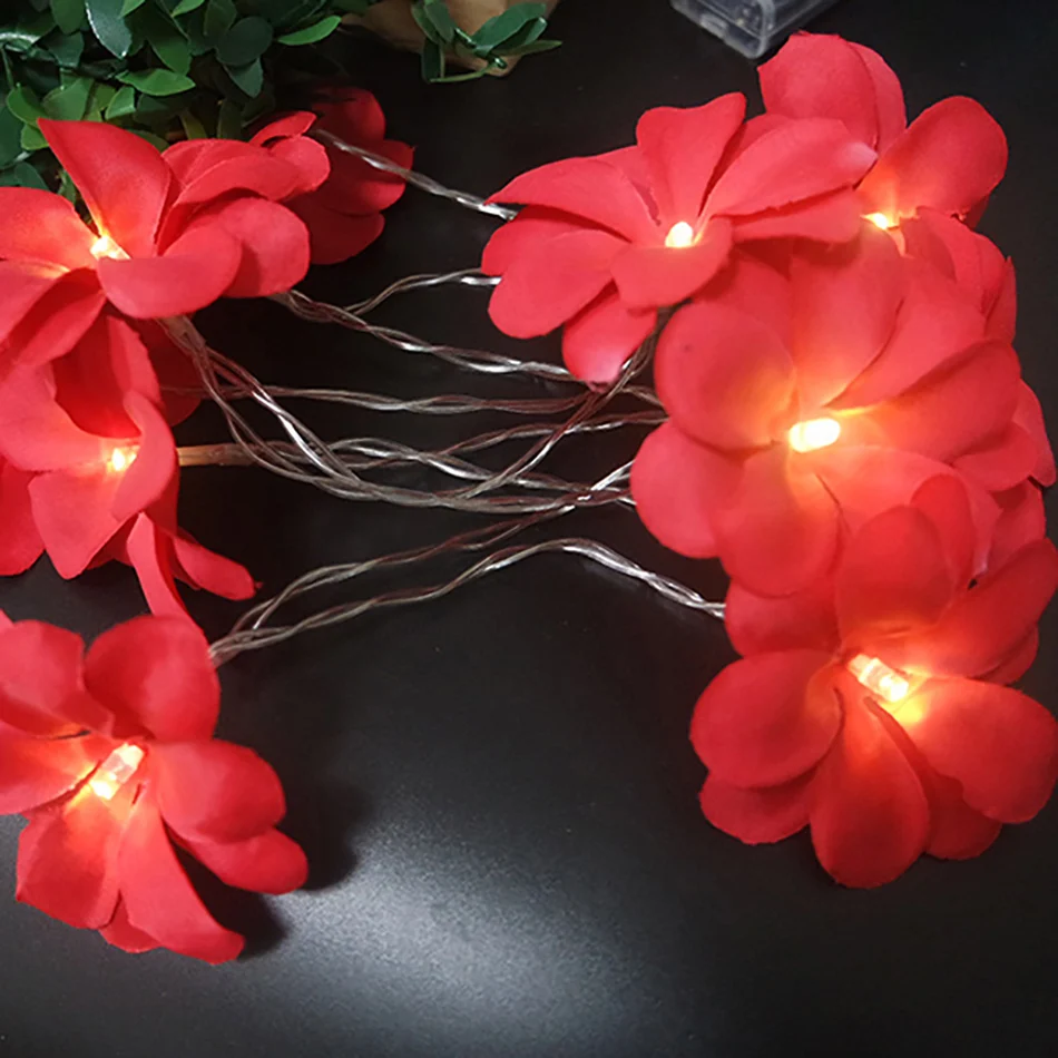 

Holiday floral LED String Lights 10leds 1.5Meter by AA battery, Kids room flower/Christmas decor. Event Party/New Year supplies