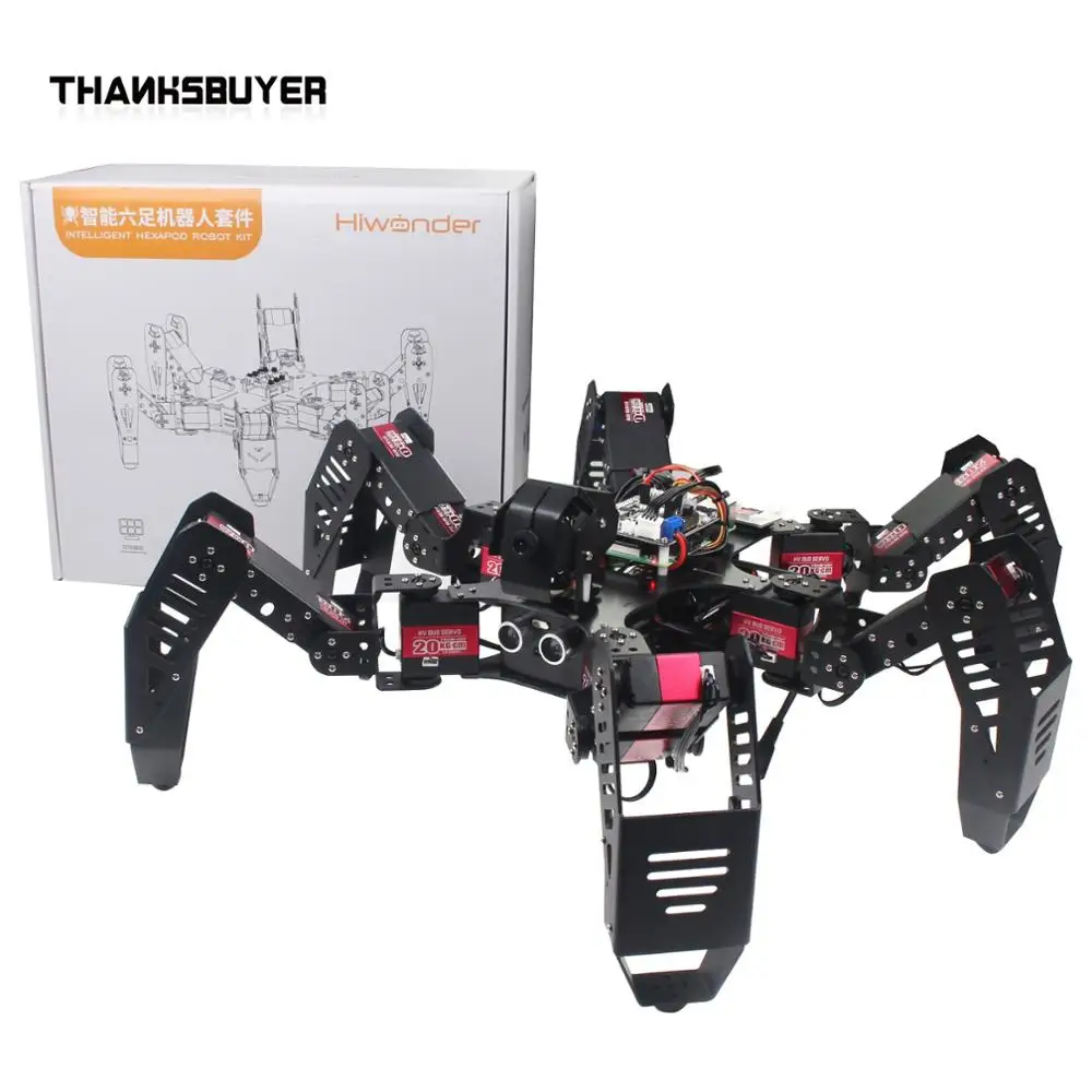 RS-6 Собранный 18DOF Hexapod Robot Spider 2DOF PTZ с малином Pi 3B/малином 4B основной борд | Игрушки и
