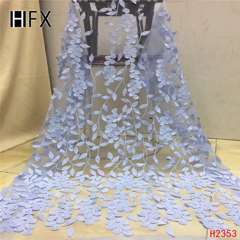 

HFX new arrival high quality French Nigerian net dusty pink African tulle mesh lace fabric for wedding dress free shipping H2353