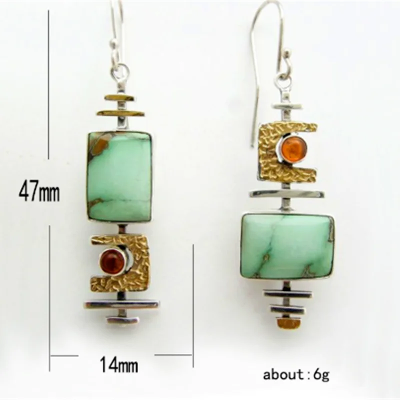 

Women Retro Jewelry Turquoise Drop Earrings Birthday Gift