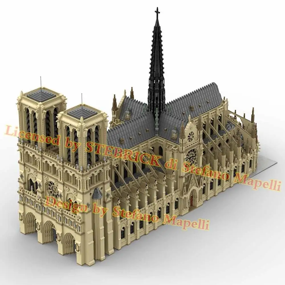 (Дизайн Stefano Mapelli)63181 шт. Подлинная авторизация MOC 43974 Notre Dame De Paris модульный мелкие