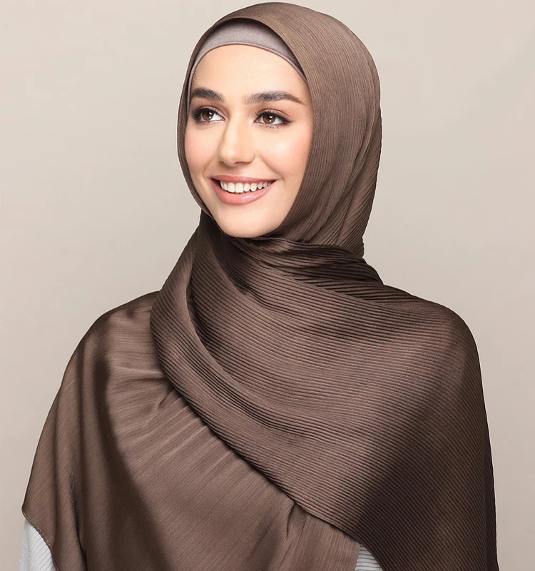 

Customize hijabs with Pleated Satin Silk Feeling Crinkled shawls Scarves women long hijabs popular 10PCS/LOT