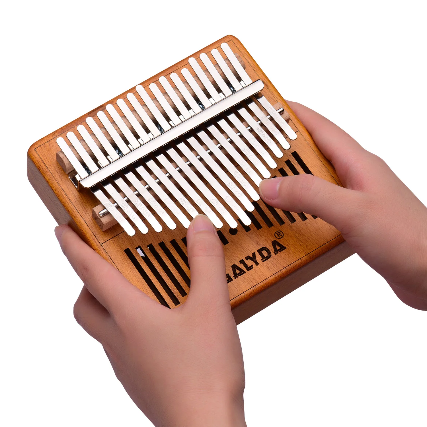 

17-Key Thumb Piano Wooden Kalimba Mbira Musical Instrumnet with Carrying Bag Tuning Hammer Finger Protector Sticker Wipe Cloth