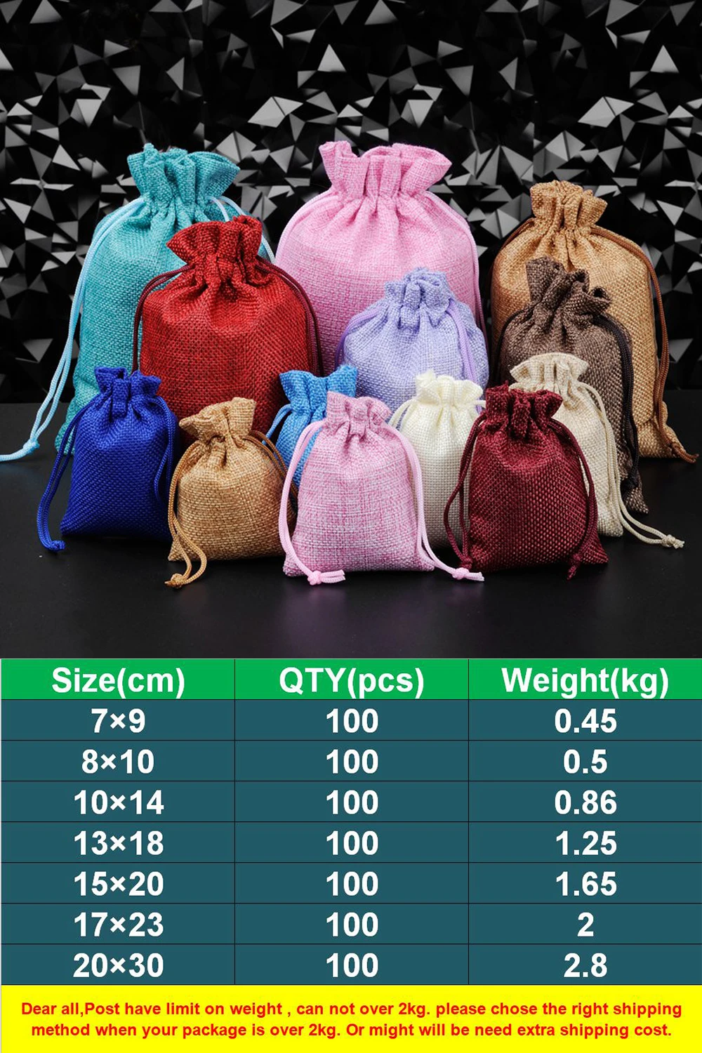 Drawstring Natural Burlap Bag Jute Gift Bags 10Pcs/Lot Multi Size Jewelry Packaging Wedding Bags with Candy Bag Can Custom Logo images - 6