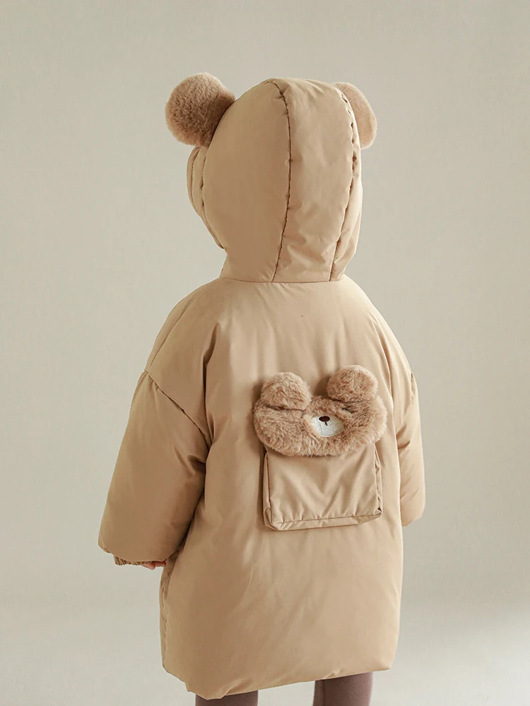 Chaqueta de algod&oacute;n con contraste tridimensional para ni&ntilde;os, gorro de Animal peque&ntilde;o, abrigo c&aacute;lido para ni&ntilde;as, novedad, invierno, 2021-3