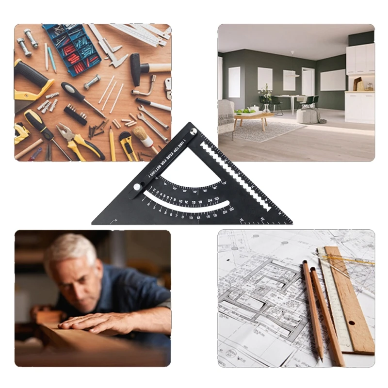 

45+90 Degree WoodWorking Ruler Triangle Rule Thickening Angle Rule Measure Tool K1KA