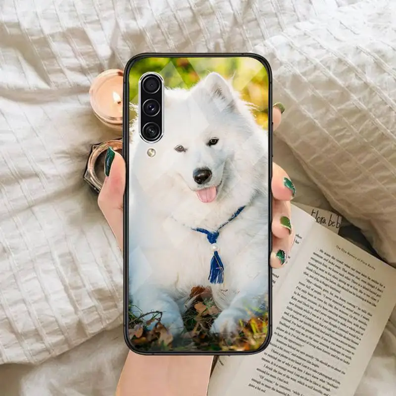 

lovely Samoyed dog Hard Phone Case Tempered glass For Samsung S6 S7 edge S8 S9 S10 e plus note8 9 10 pro