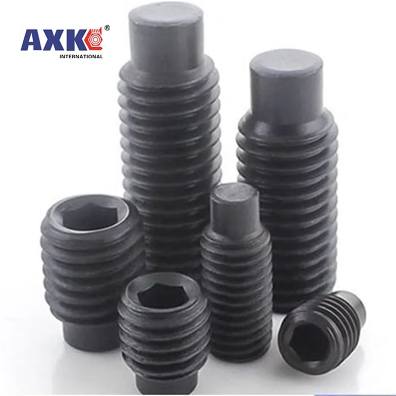 

M3 M4 M5 M6 M8 M10 M12 M14 M16 DIN915 Black grade 12.9 steel Hex Hexagon Socket Set Screw with Dog Point Grub Convex End Bolt