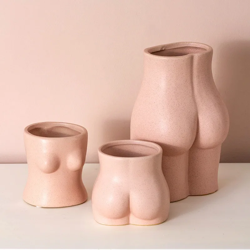 

Body Art Bust Statue Ceramic Vases Porcelain Flower Pot Desk Decor Ornaments Tabletop Vase Home Decoration Accessories Modern