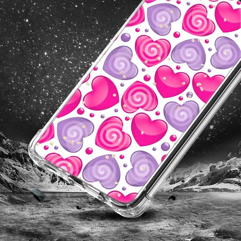 

Cute Love Heart Case For Samsung Galaxy A51 A71 A01 A21 M31 A91 S20 Ultra 5G Airbag Anti-Fall TPU Sac Phone Cover