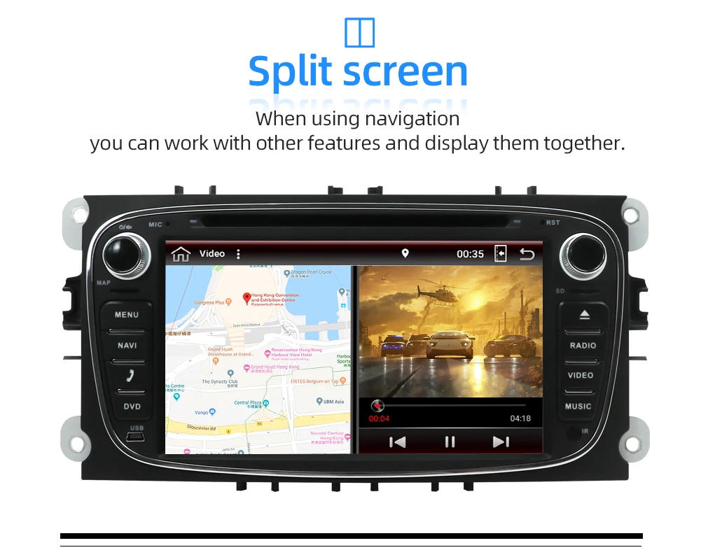 Автомагнитола 2 din Android 9,0 автомобильный dvd кассетный плеер для ford для focus 2 магнитофон gps навигация Wi-Fi руль 4G ram