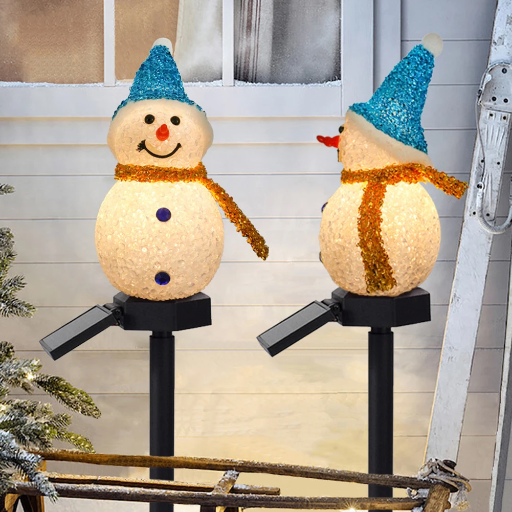 

Christmas LED Solar Lawn Light Snowman/Santa Claus Ground Plug Lamp Outdoor Garden Landscape Lighting Decoration