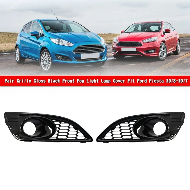 

1 пара, передний бампер, нижняя сотовая противотуманная фара, объемная решетка, противотумансветильник фара, Накладка для Ford Fiesta 2013-2017