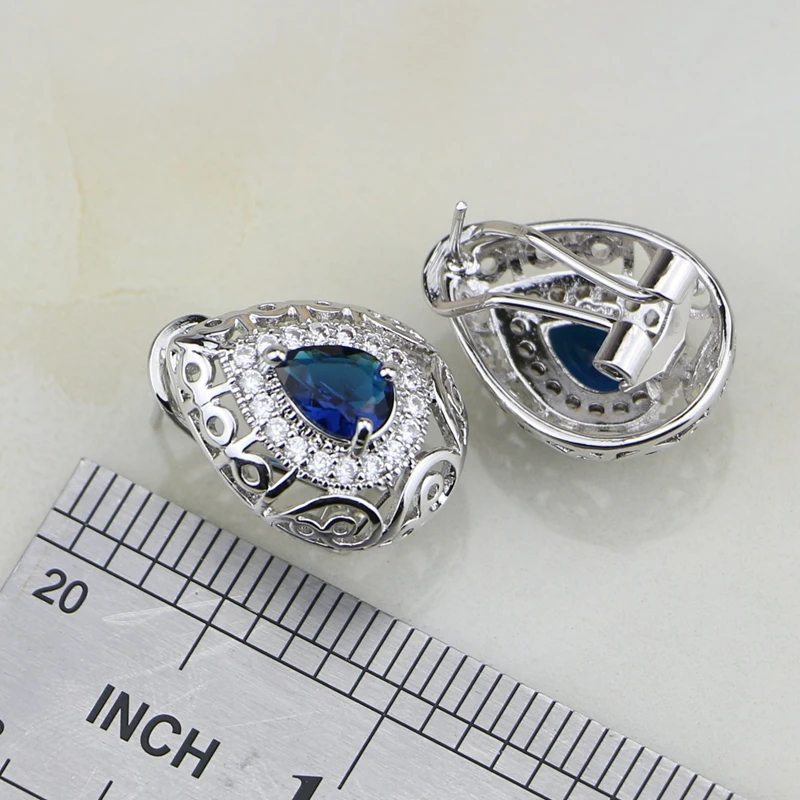 Женский браслет/ожерелье/Подвеска/серьги/кольцо в форме Будды с синим фианитом