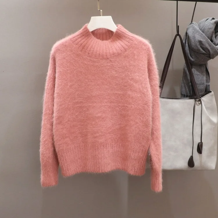 H. SA manteau femme hiver, зимний свитер с высоким воротом, джемперы ярких цветов, синие одноцветные пуловеры, теплый вязаный свитер в Корейском стиле