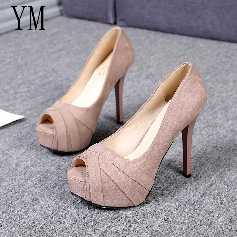 Туфли лодочки женские на платформе 12 см пикантные туфли с открытым носком