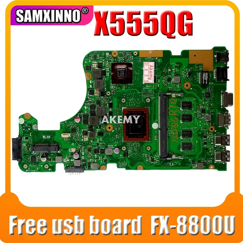 

Akemy для For Asus A555Q X555QG X555BP X555B материнская плата для ноутбука FX-8800P процессор 4 Гб RAM REV.2.0 2 Гб графическая материнская плата