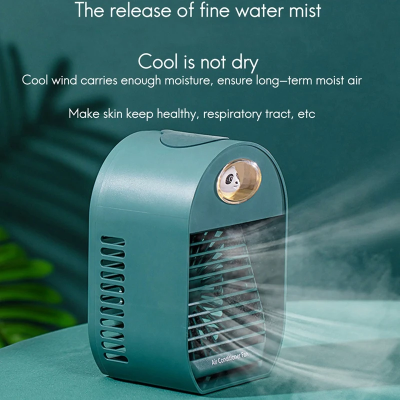 

Mini USB Portable Air Cooler Fan Air Conditioner Light Desktop Air Cooling Fan Humidifier for Office Bedroom