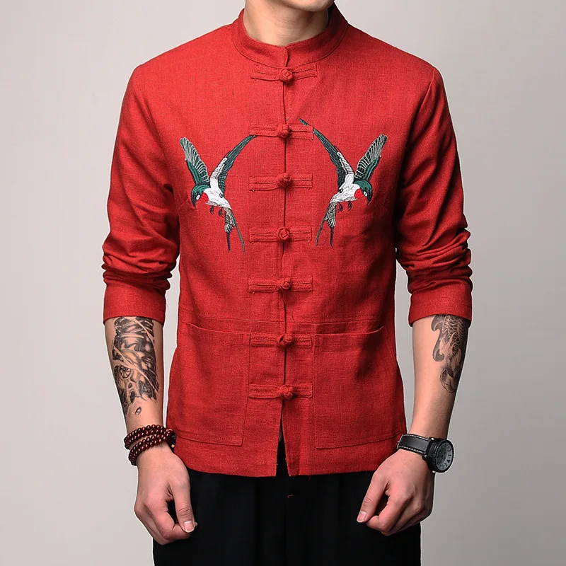 Мужская традиционная китайская одежда хлопковый льняной костюм танга мужская