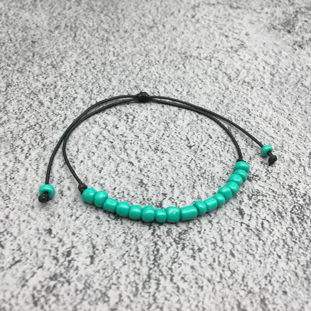 Богемные тканые Многослойные красочное плетение круглый бисером браслет ретро