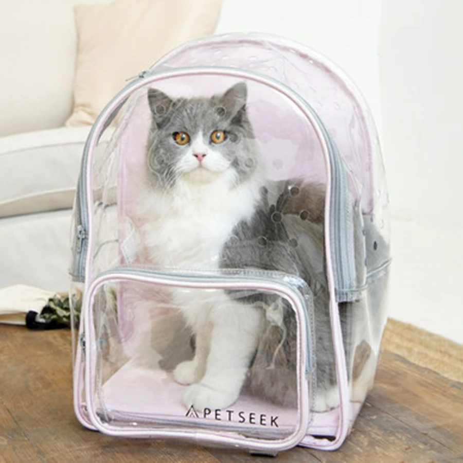 Прозрачный рюкзак для кошек женская сумка переноска щенков большой питомцев