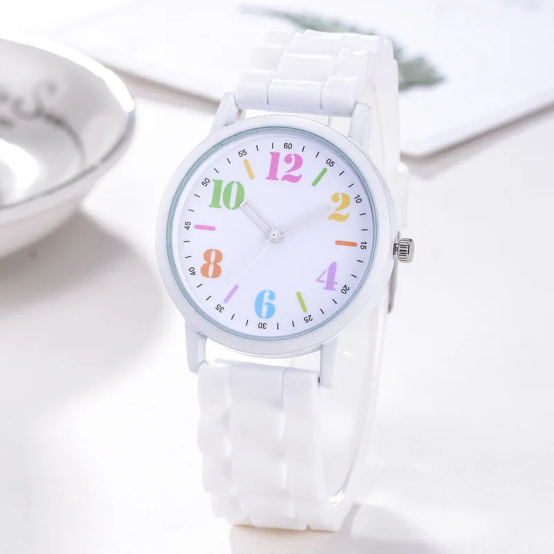 

Cute Women Silicone watches Girl green strap Casual Little girl Quartz WristWatches dress for girls school clock Montre Femme