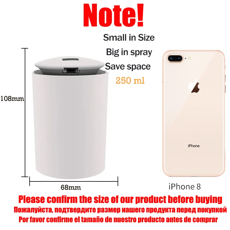 Увлажнитель воздуха ультразвуковой с аромадиффузором и светодиодсветодиодный