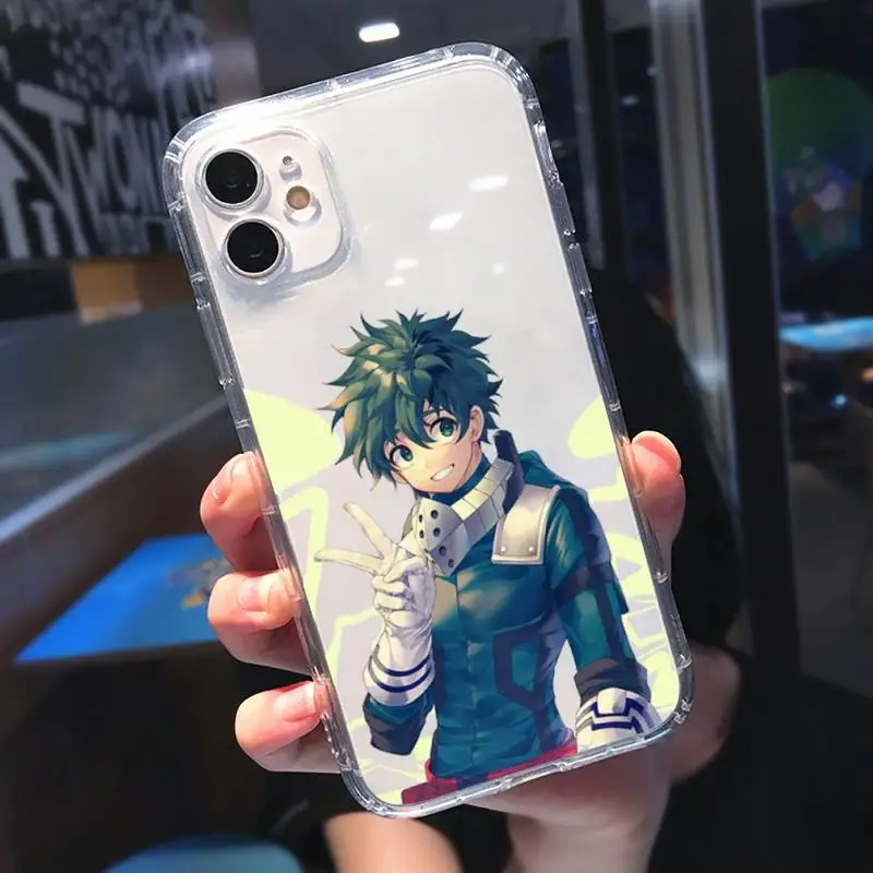 

Anime My Hero Academia deku bakugou Boku Phone Case Transparent for iPhone 11 12 mini pro XS MAX 8 7 6 6S Plus X 5S SE 2020 XR