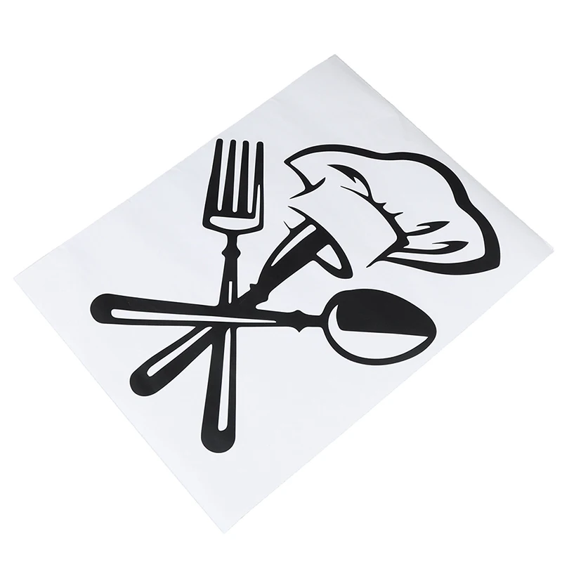 Creative Cutlery Knife Fork Chef Hat Wall Sticker For Kitchen Restaurant Decoration Mural Decals Wallpaper Home Decor Stickers | Дом и сад